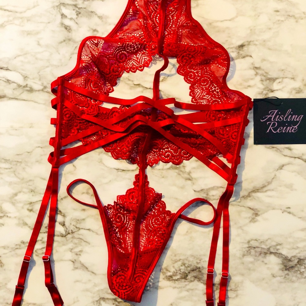 NWT - Size Large strappy lace g-string teddy/bodysuit from Aisling Reine - Picture 3 of 10
